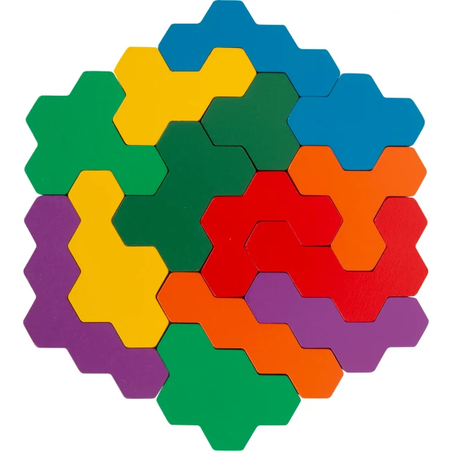 Leerspel Hexagon houten Puzzel
