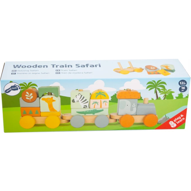 Houten Blokkentrein "Safari"