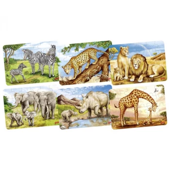 Mini-puzzel Afrika 24st 6ass - Dier 1 Zebra